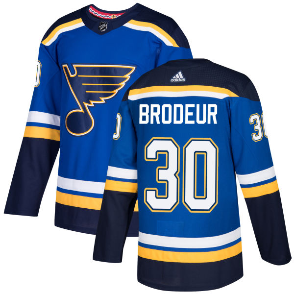 Adidas Blues #30 Martin Brodeur Blue Home Authentic Stitched NHL Jersey